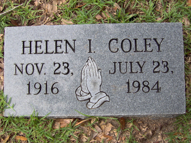 Headstone for Coley, Helen I.
